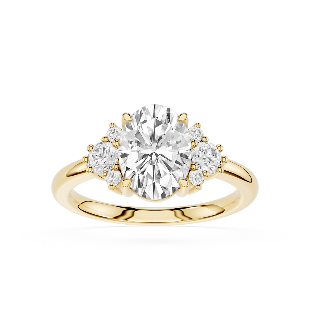 Oval Cluster Lab Grown Diamond Engagement Ring