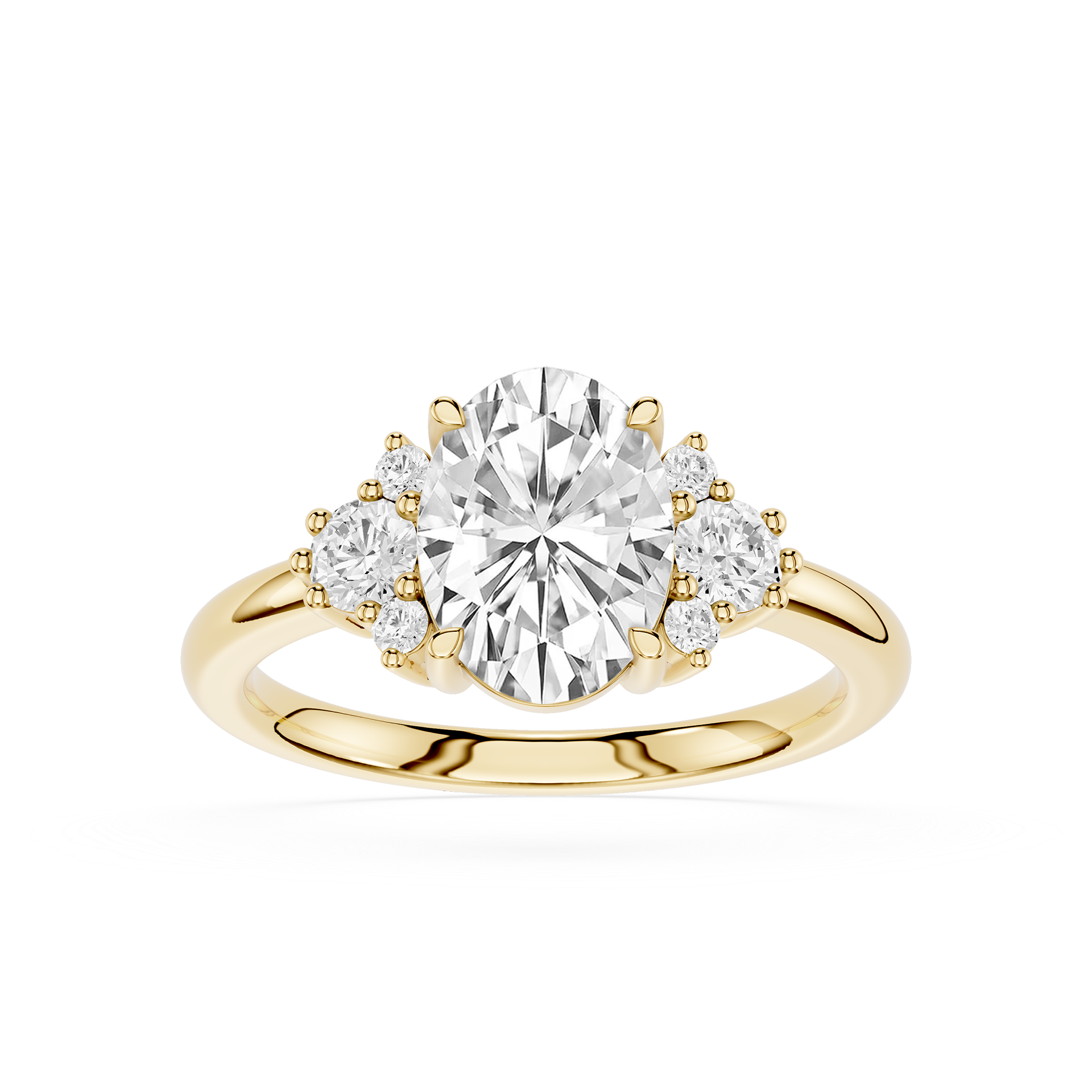 Oval Cluster Lab Grown Diamond Engagement Ring