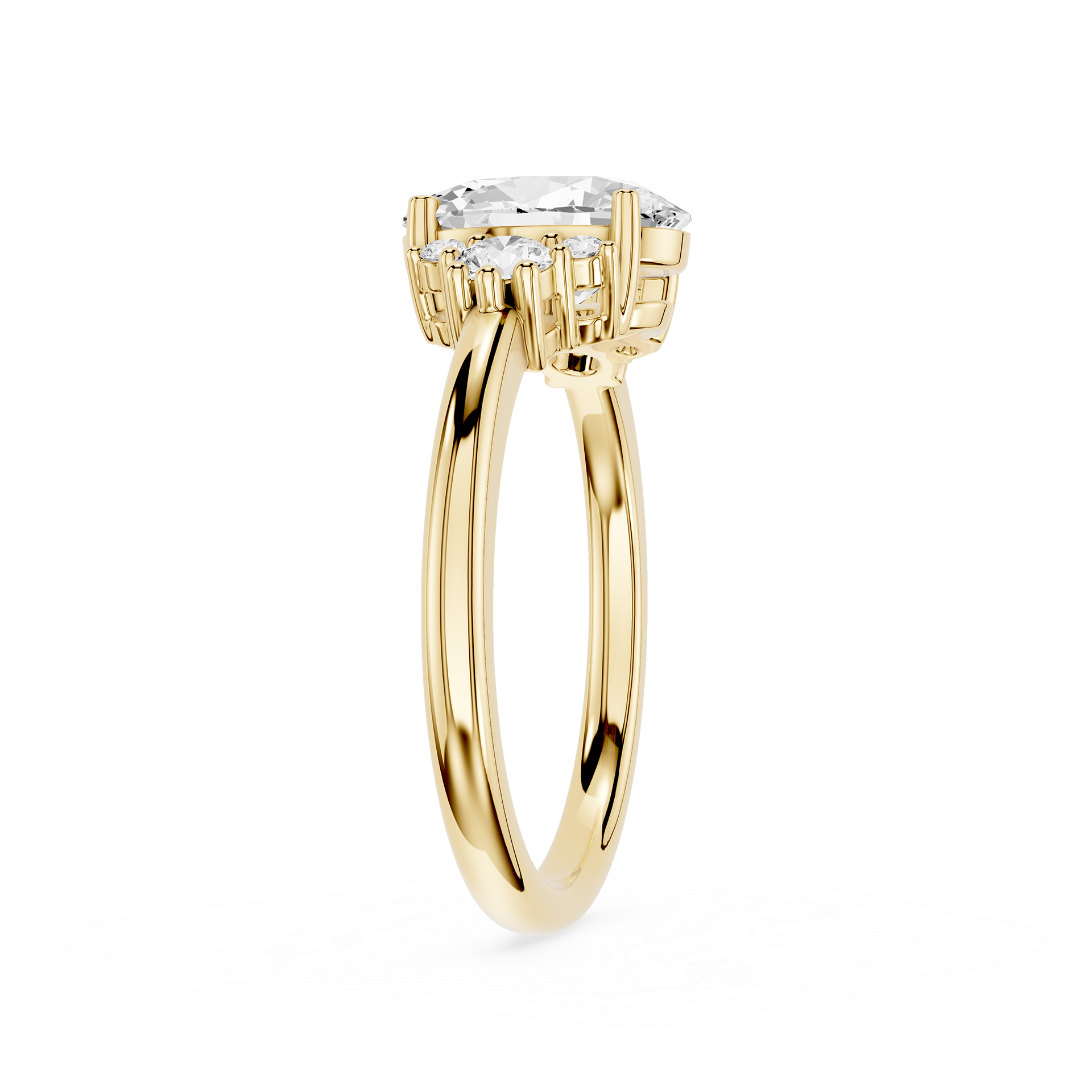 Oval Cluster Lab Grown Diamond Engagement Ring