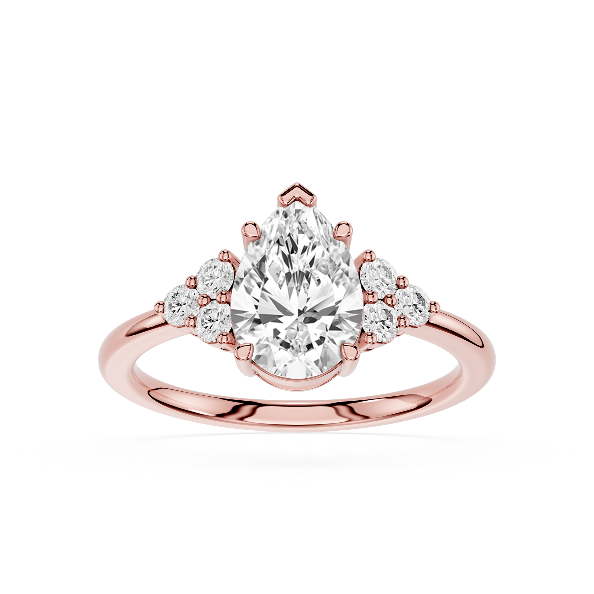 Pear Cluster Lab Grown Diamond Engagement Ring