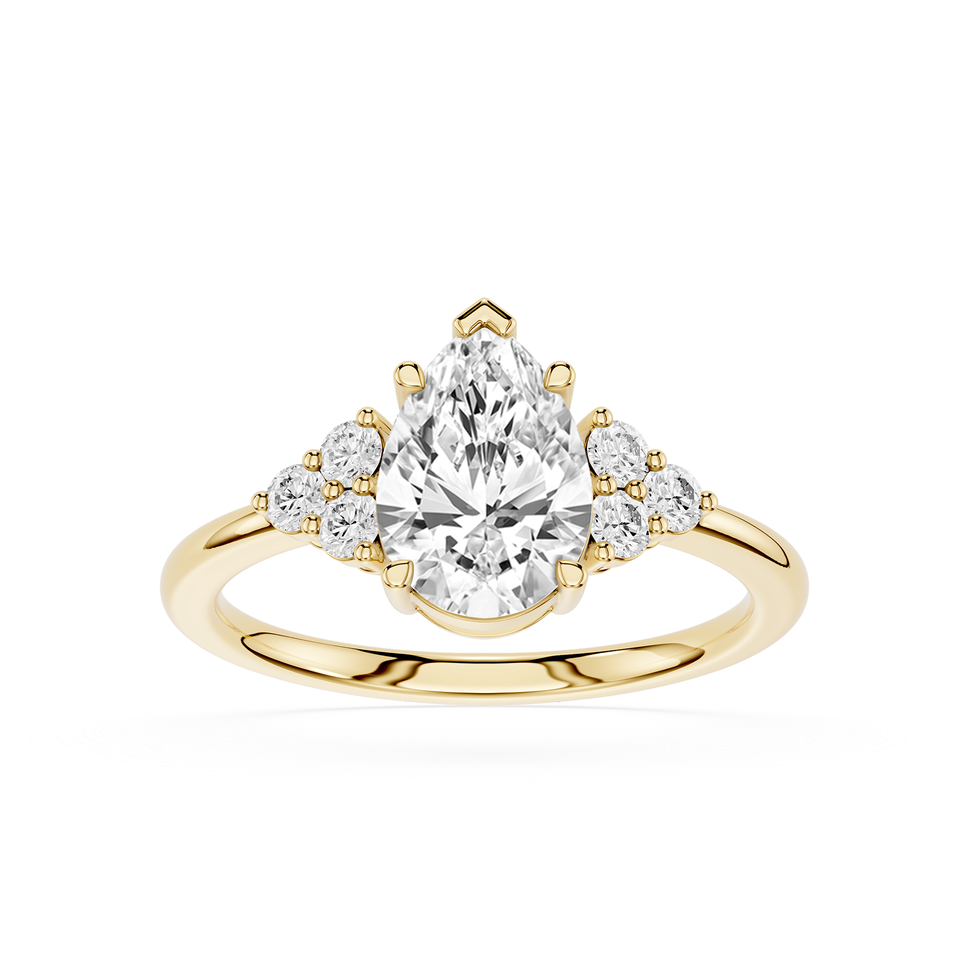 Pear Cluster Lab Grown Diamond Engagement Ring
