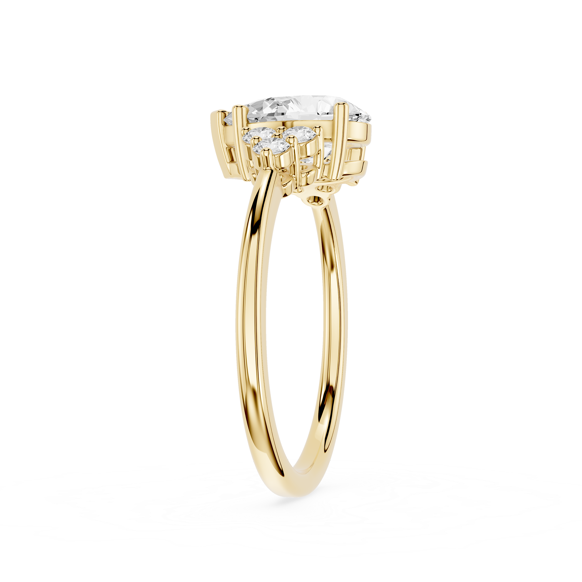 Pear Cluster Lab Grown Diamond Engagement Ring