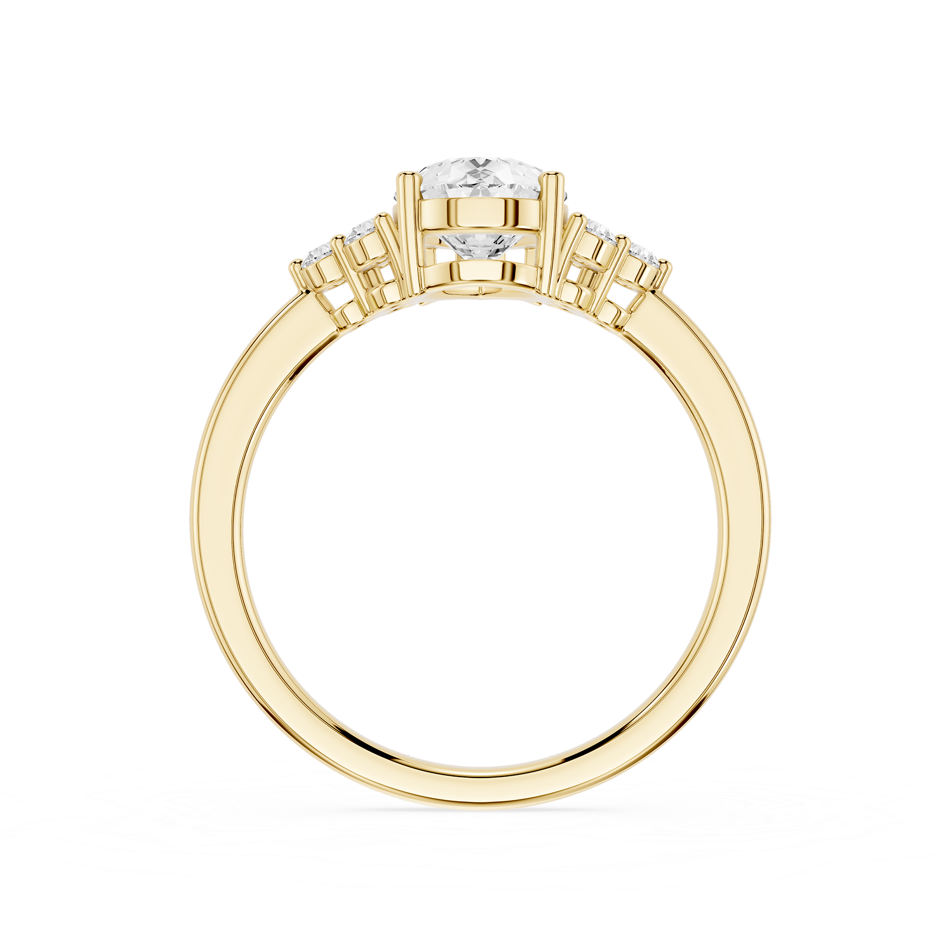 Pear Cluster Lab Grown Diamond Engagement Ring