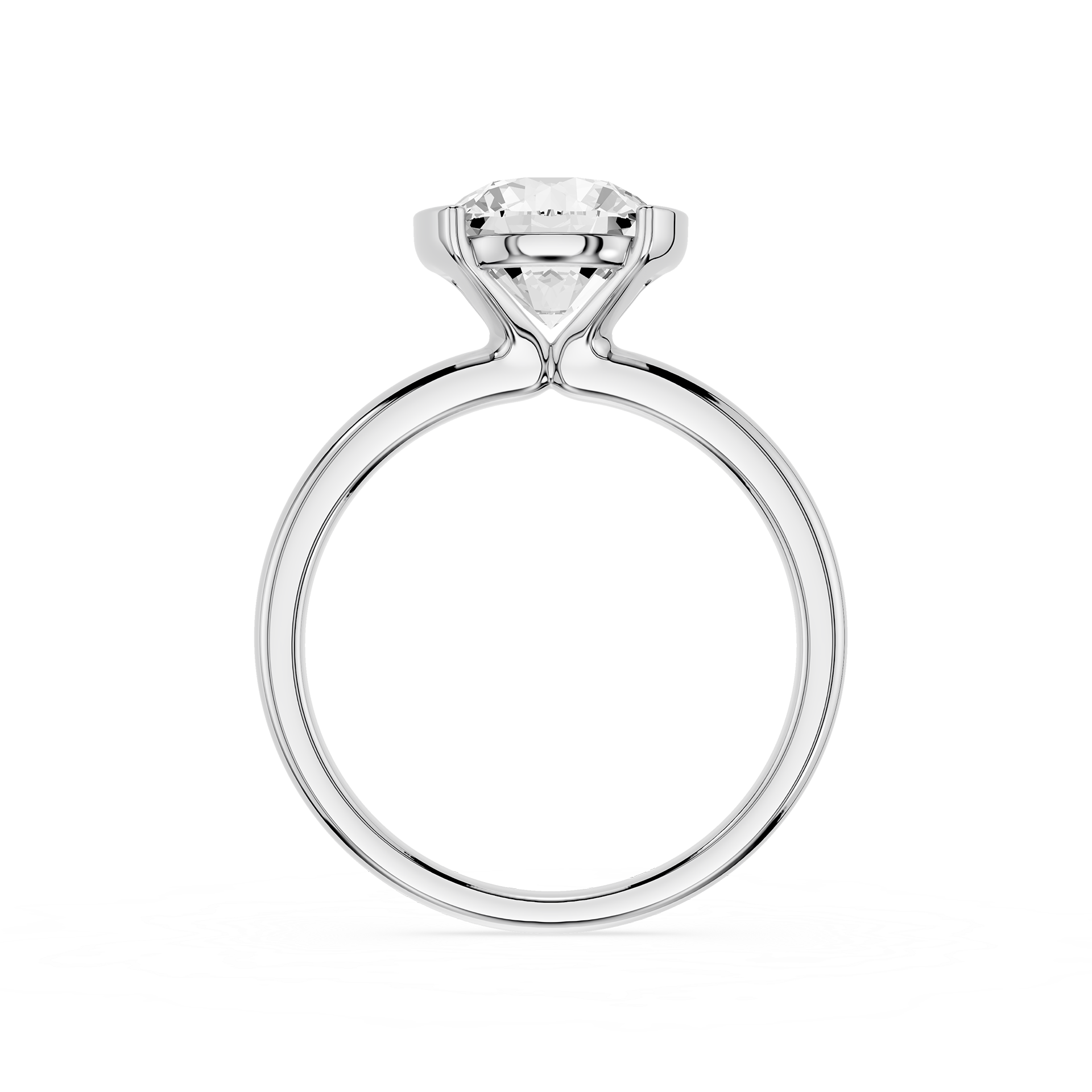 Round Solitaire Lab Grown Diamond Engagement Ring