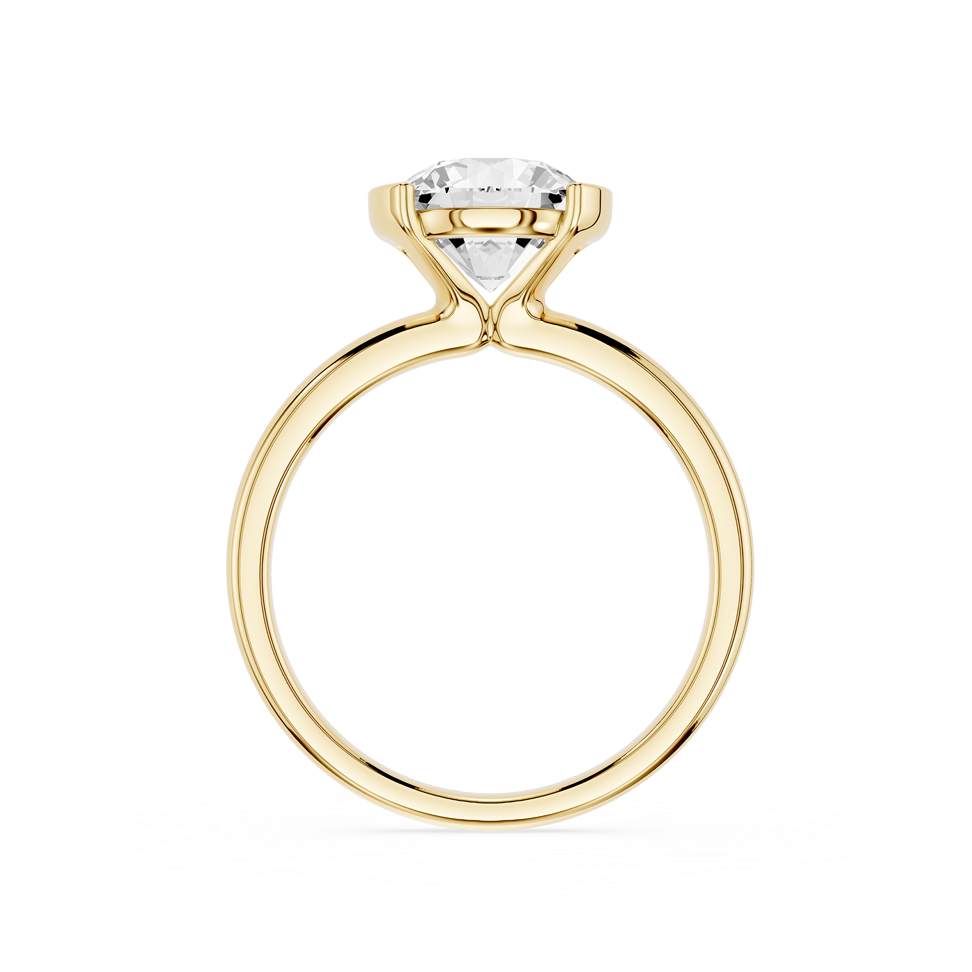 Round Solitaire Lab Grown Diamond Engagement Ring