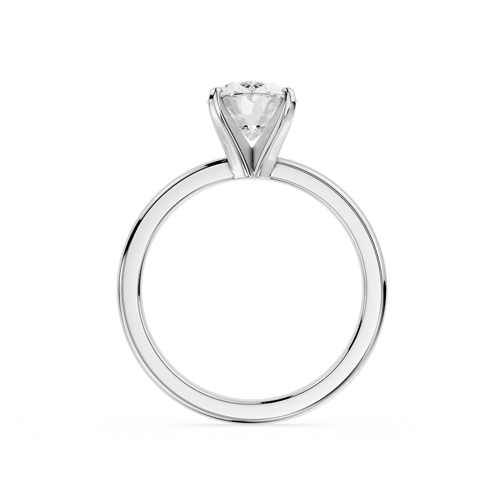 Oval Cut Lab Grown Diamond Cathedral Engagement Ring