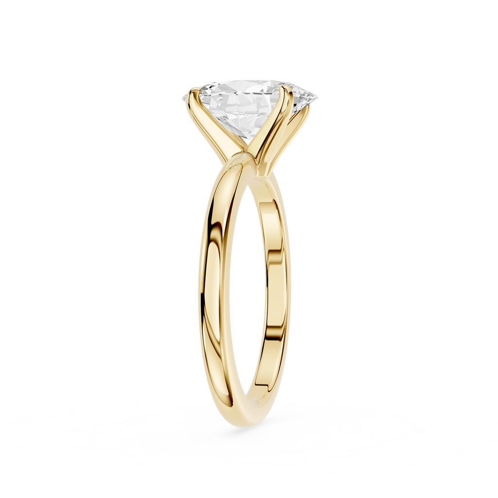 Oval Cut Lab Grown Diamond Cathedral Engagement Ring
