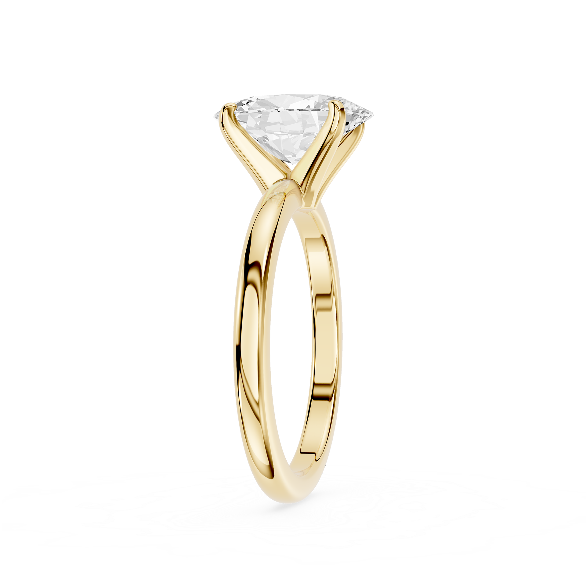 Oval Cut Lab Grown Diamond Cathedral Engagement Ring