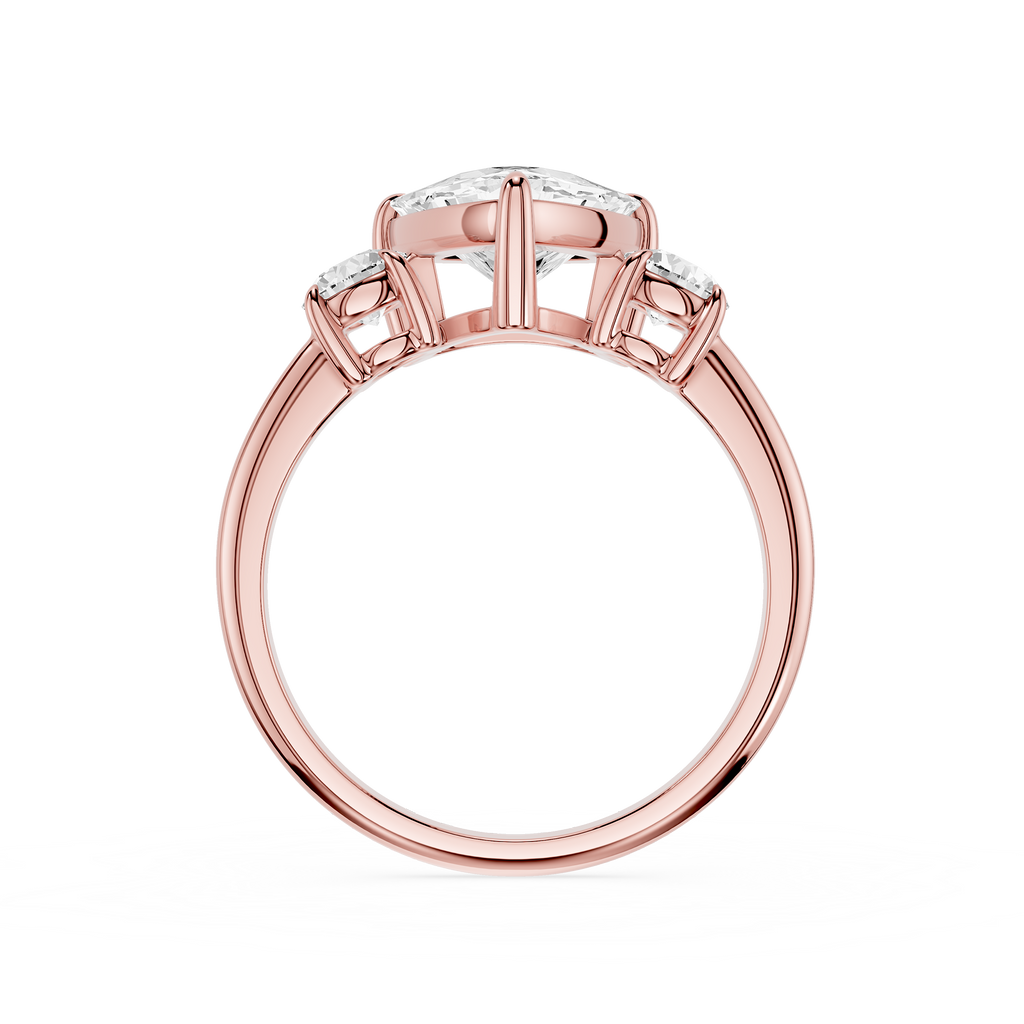 Trillion Cut Lab Grown Diamond Three Stone Ring