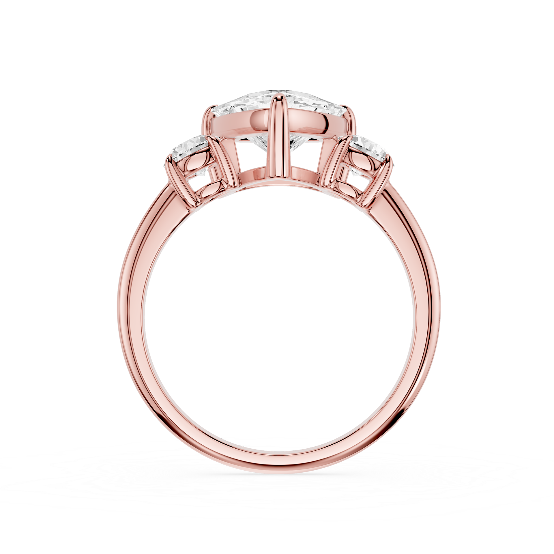 Trillion Cut Lab Grown Diamond Three Stone Ring