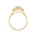 Oval Lab Grown Diamond Floral Halo Engagement Ring