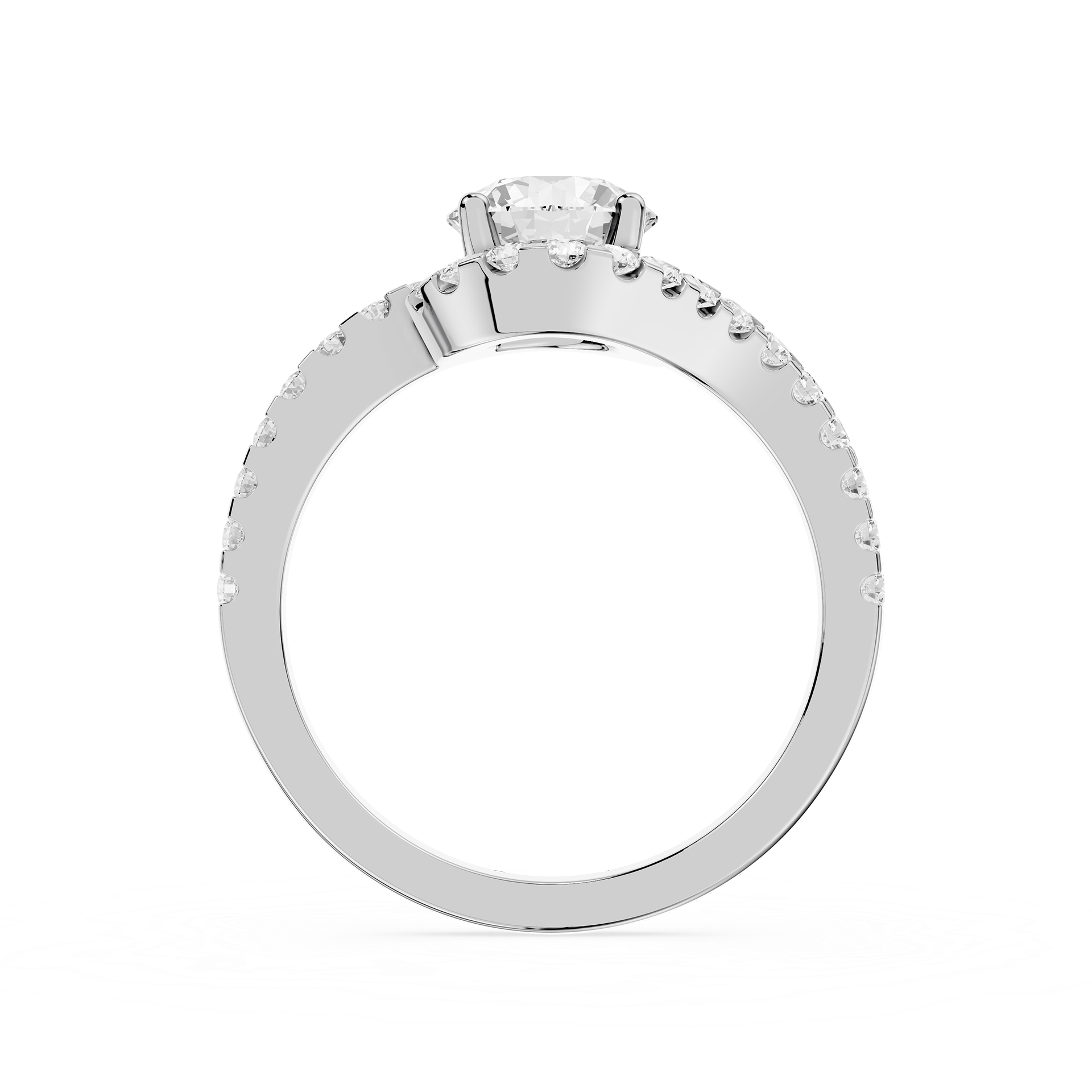 Round Lab Grown Diamond Twisted Halo Engagement Ring