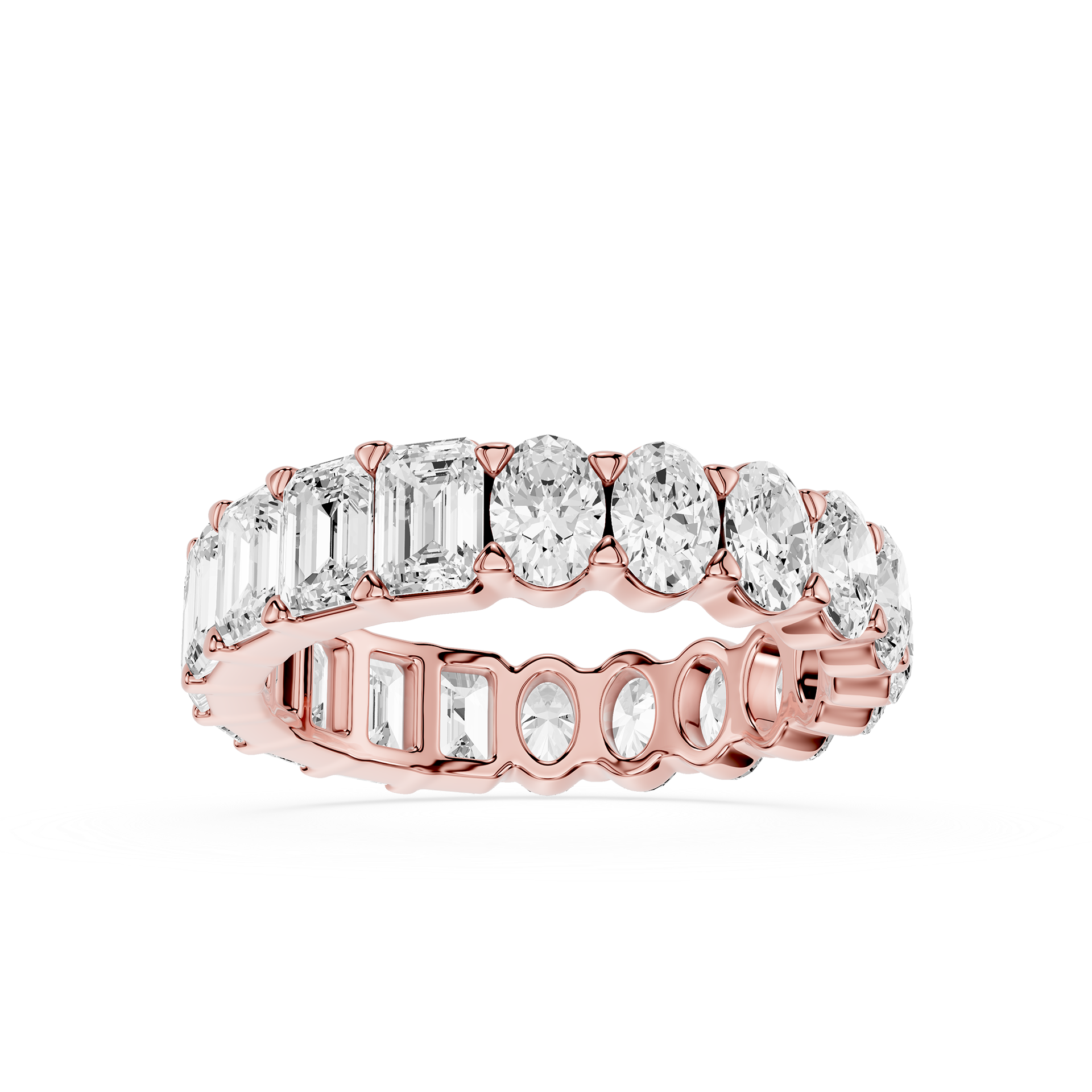 Emerald & Oval Lab Grown Diamond Eternity Band