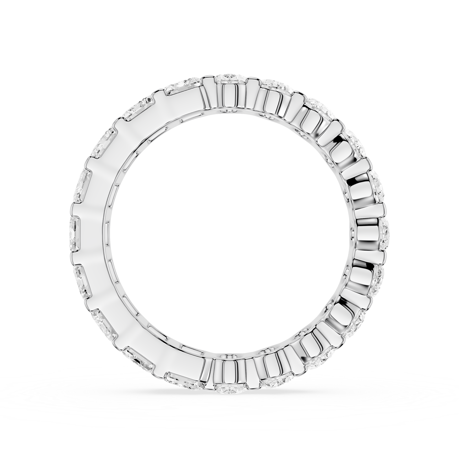 Emerald & Oval Lab Grown Diamond Eternity Band