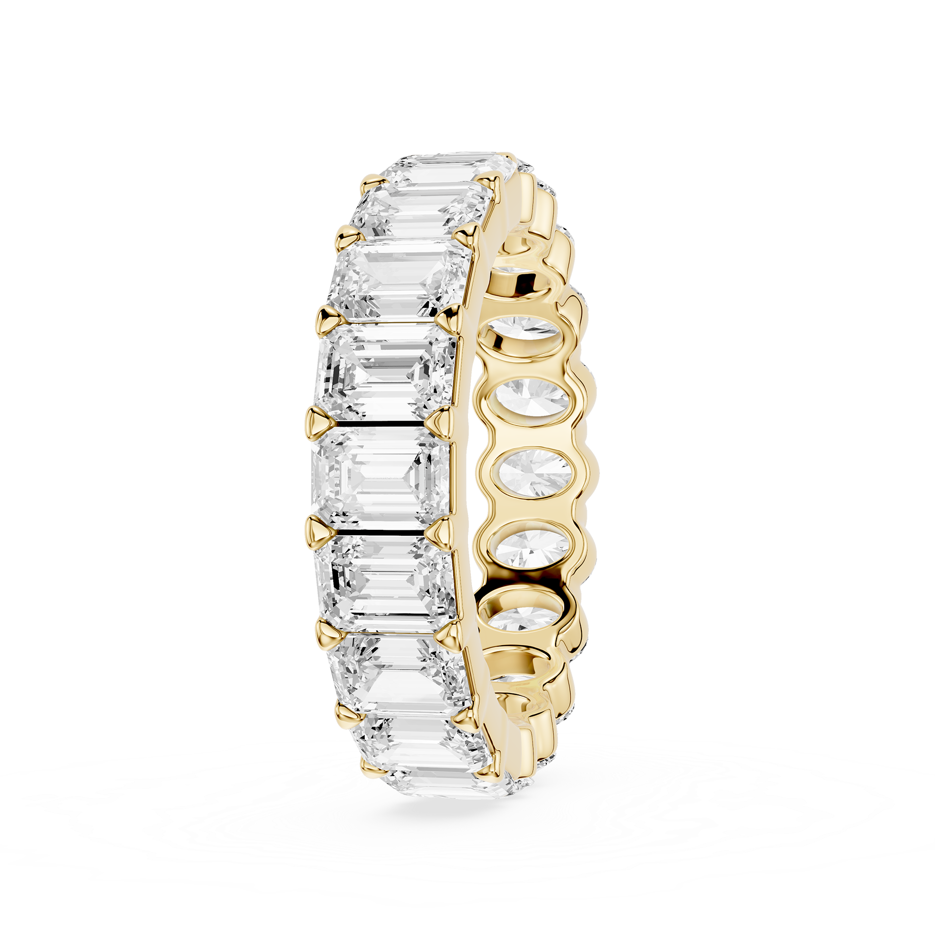 Emerald & Oval Lab Grown Diamond Eternity Band
