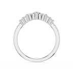 Graduated Round Lab Grown Diamond Curved Wedding Band