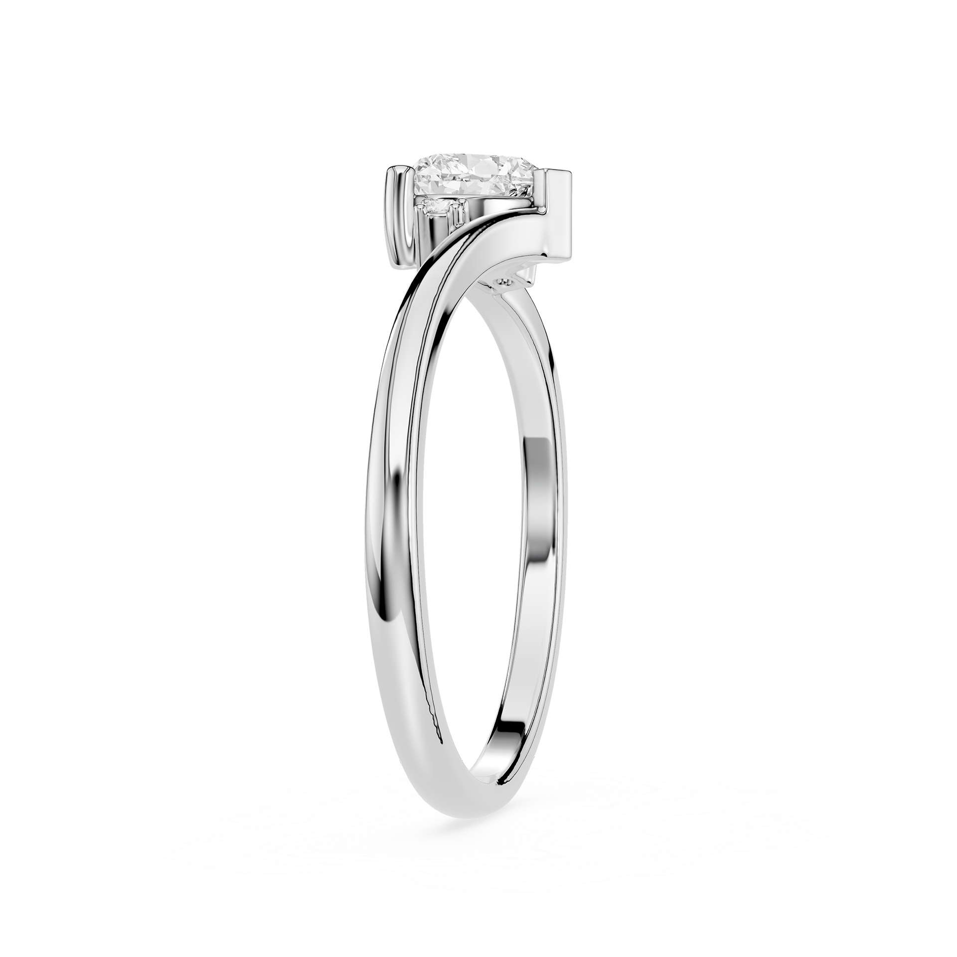Heart Cut Lab Grown Diamond Bypass Engagement Ring for Women