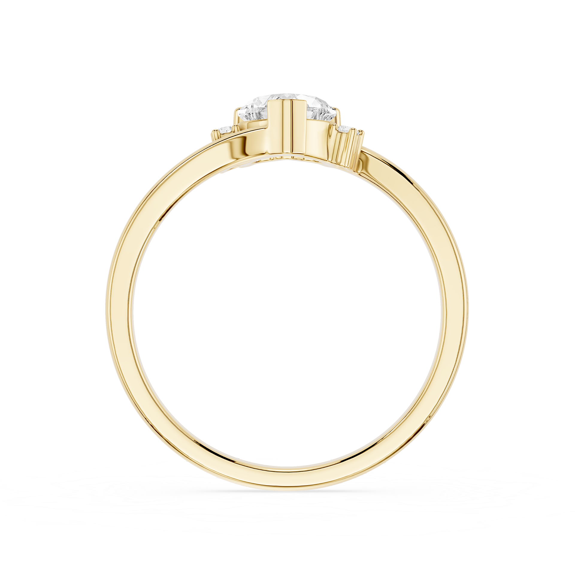 Heart Cut Lab Grown Diamond Bypass Engagement Ring for Women