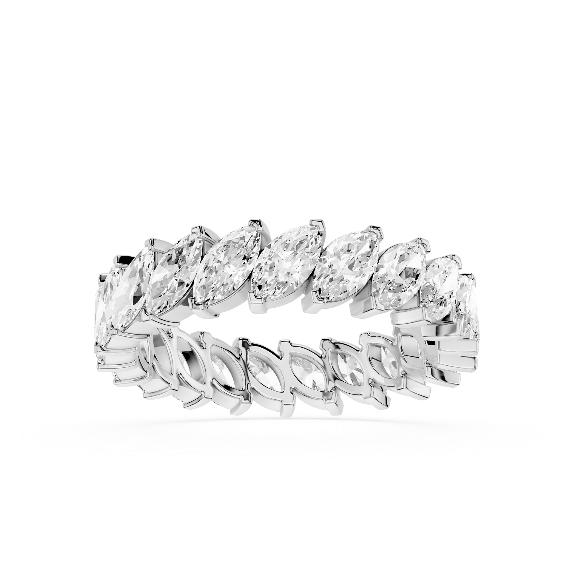 Full Eternity Marquise Cut Lab Grown Diamond Wedding Band