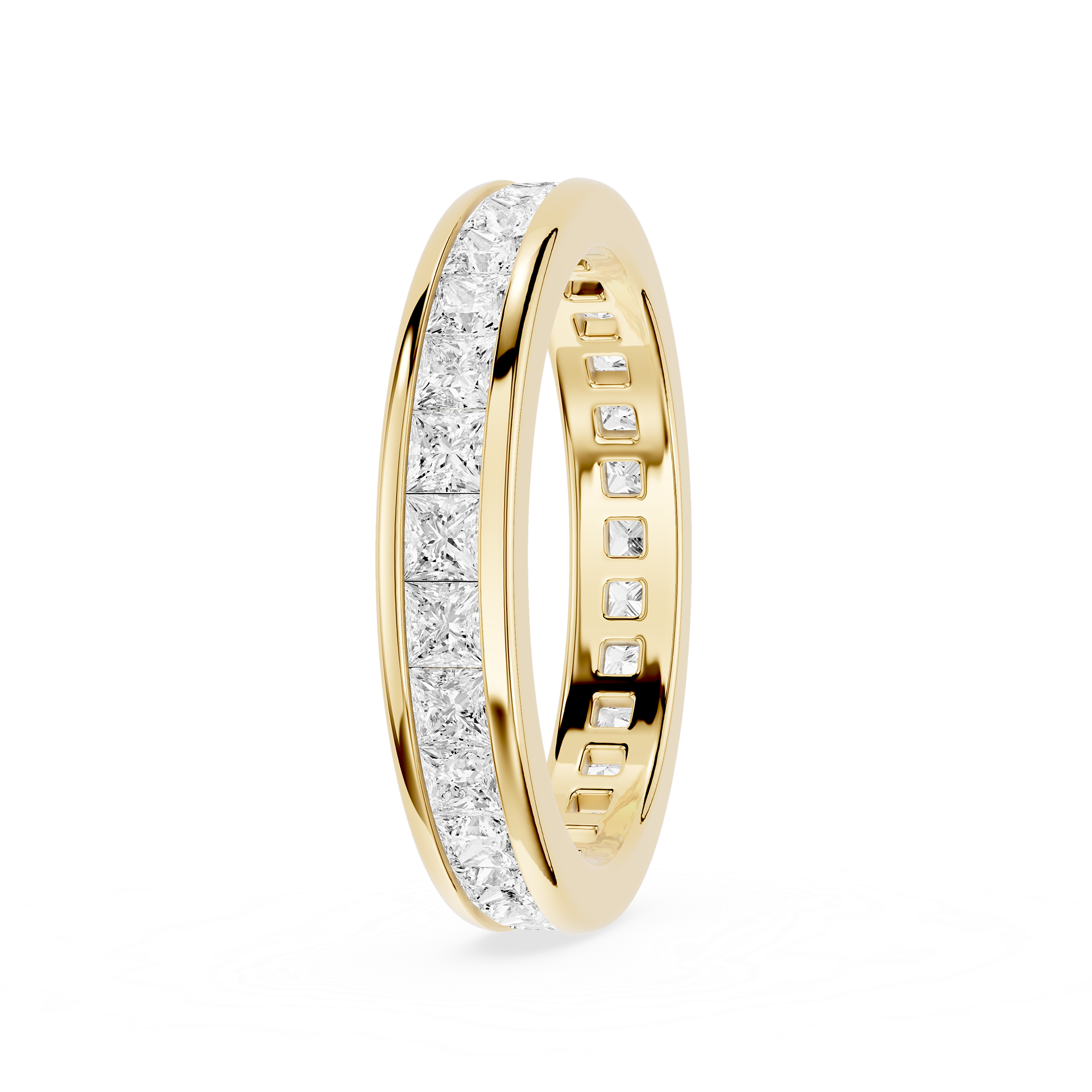 Full Eternity Princess Cut Lab Grown Diamond Wedding Band