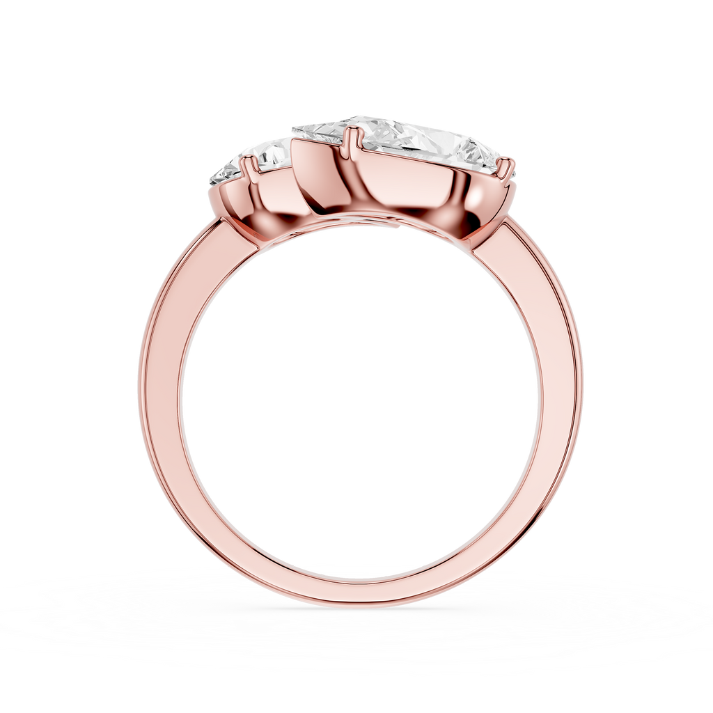 Pear Cut Toi et Moi Lab Grown Diamond Engagement Ring