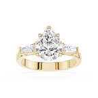 Pear Cut Three Stone Diamond Engagement Ring