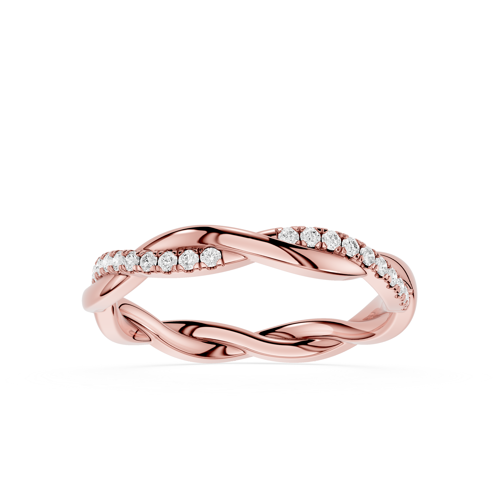 Twisted Pavé Diamond Infinity Band Ring