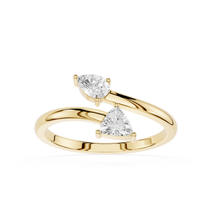 Pear & Triangle Cut Lab Grown Diamond Open Ring