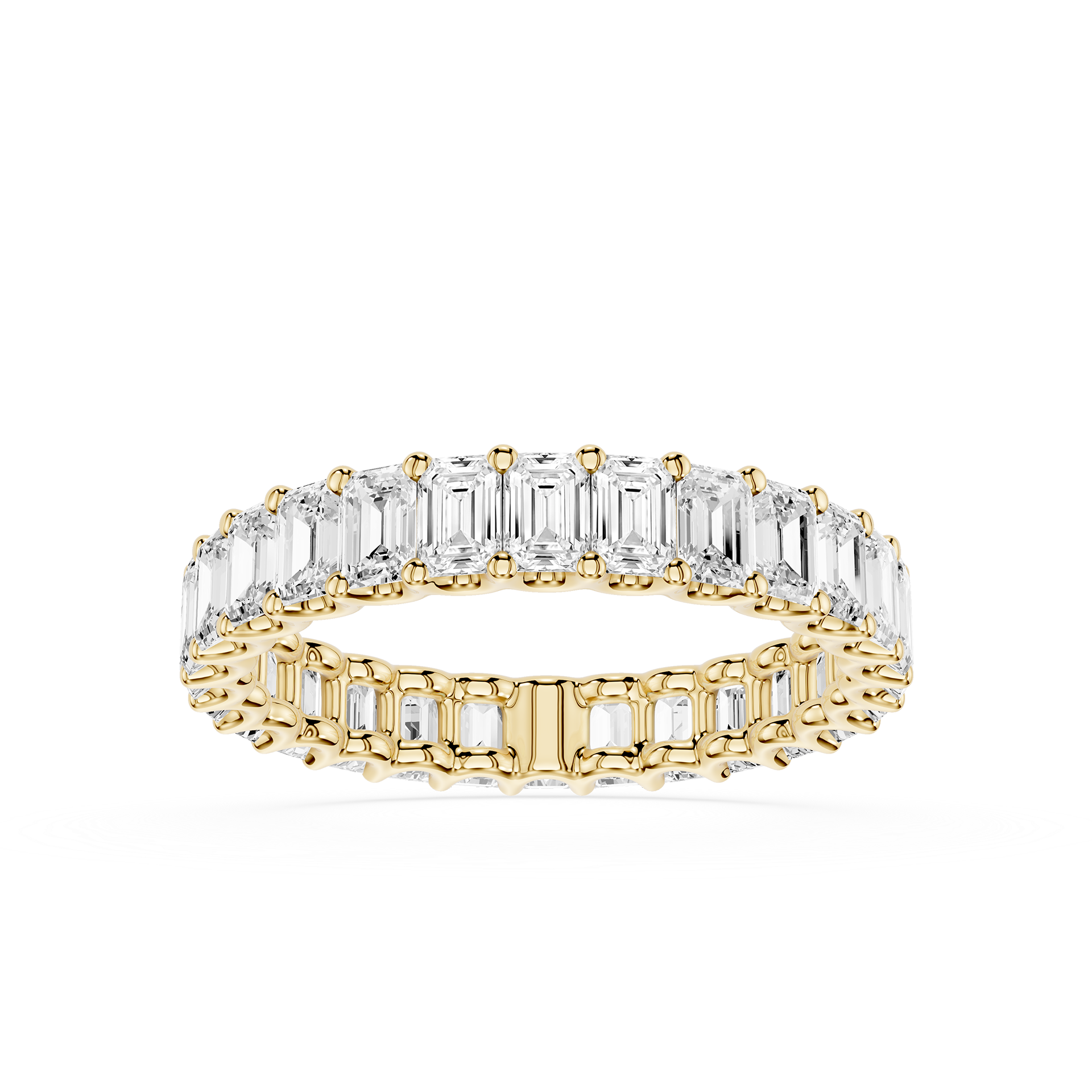 Emerald Cut Lab Grown Diamond Eternity Wedding Band