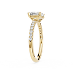 Emerald Cut Lab Grown Diamond Pavé Engagement Ring