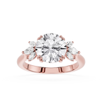 Round Cut Lab Grown Diamond Floral Engagement Ring
