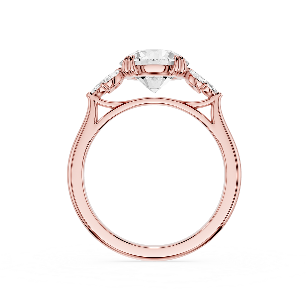 Round Cut Lab Grown Diamond Floral Engagement Ring