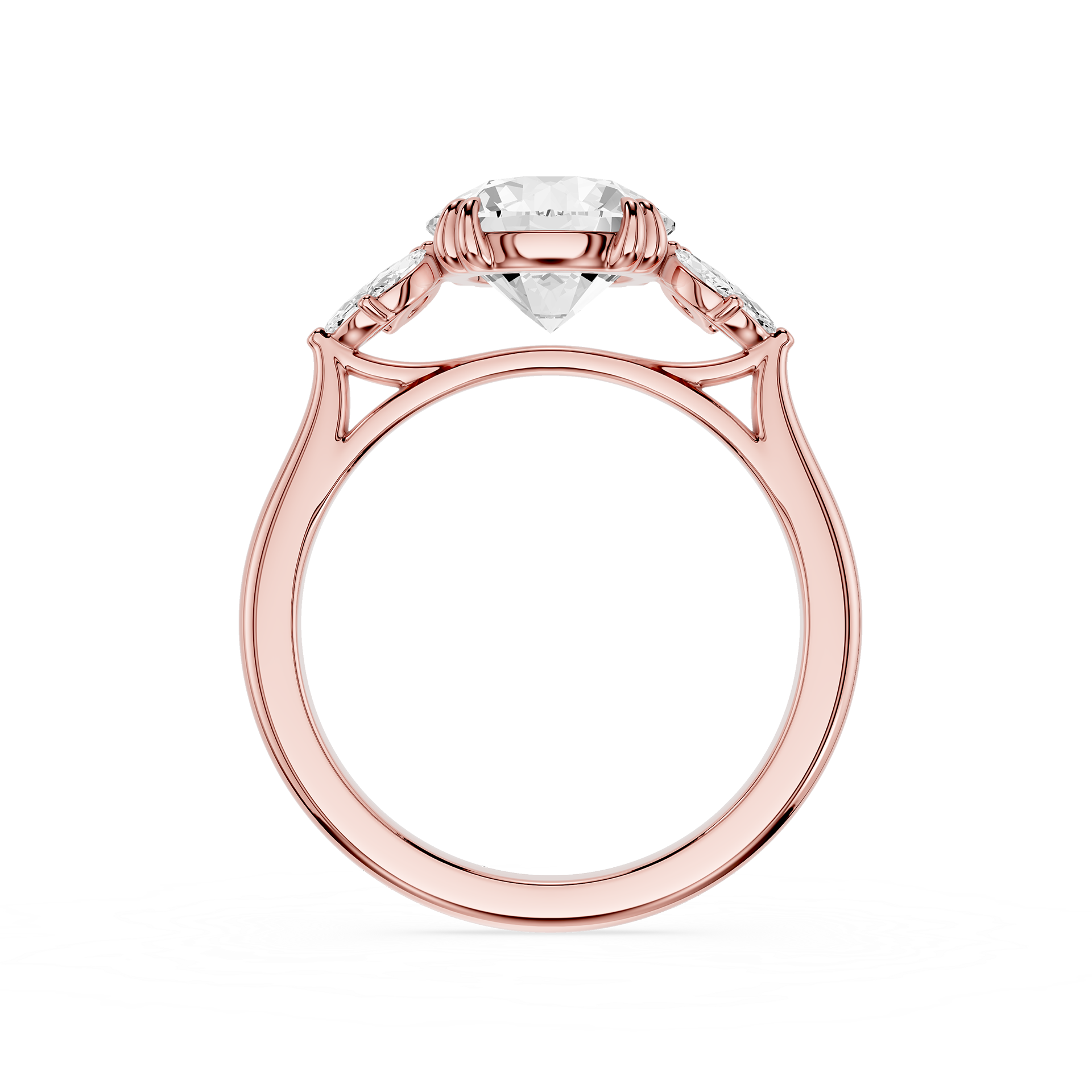 Round Cut Lab Grown Diamond Floral Engagement Ring
