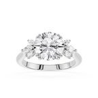 Round Cut Lab Grown Diamond Floral Engagement Ring