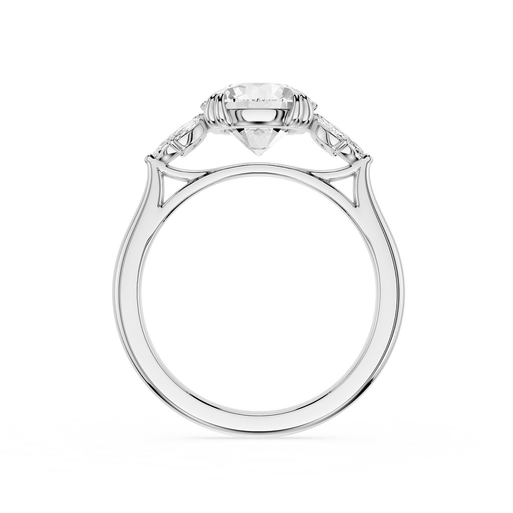Round Cut Lab Grown Diamond Floral Engagement Ring