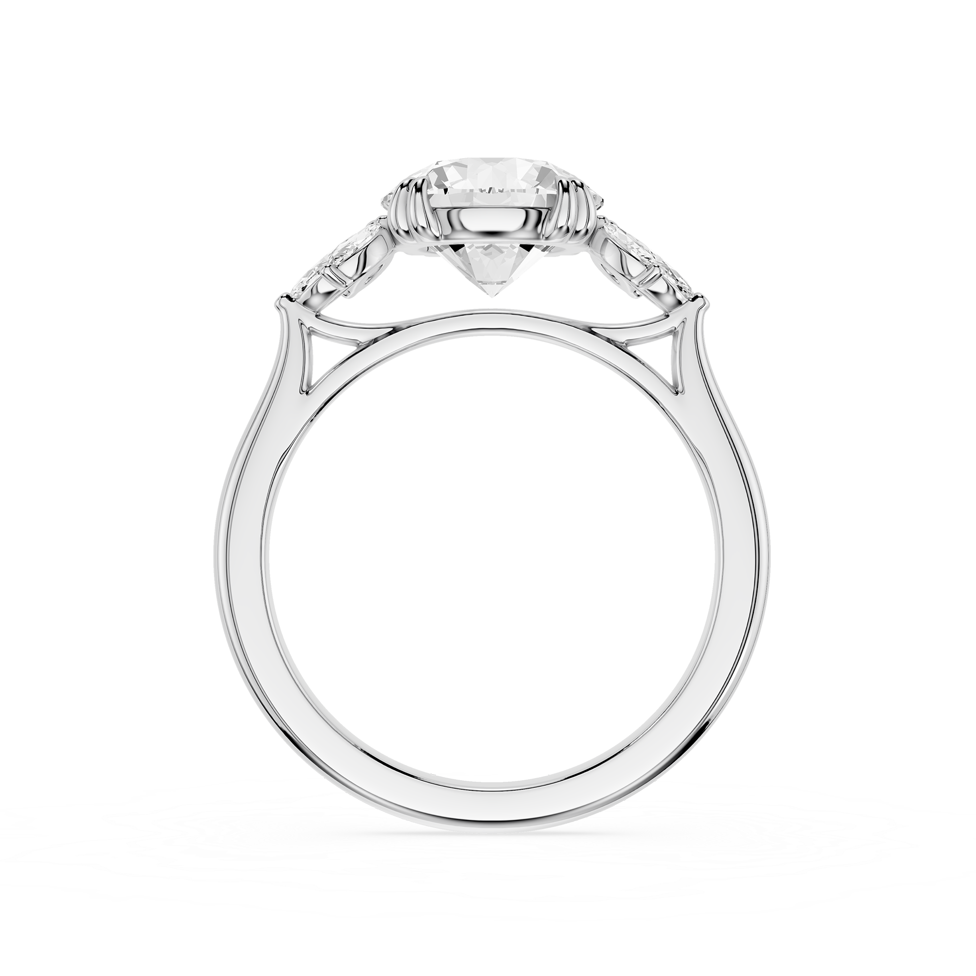 Round Cut Lab Grown Diamond Floral Engagement Ring