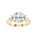 Round Cut Lab Grown Diamond Floral Engagement Ring