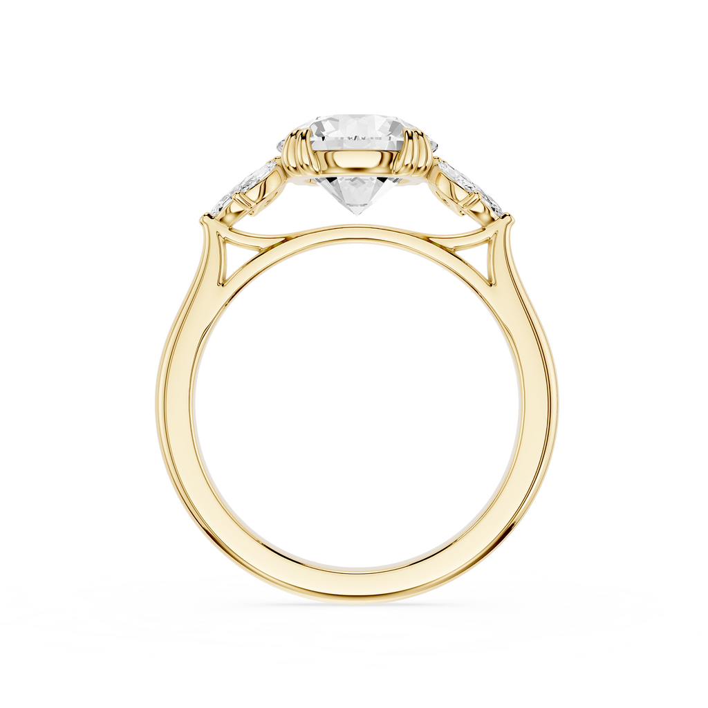 Round Cut Lab Grown Diamond Floral Engagement Ring