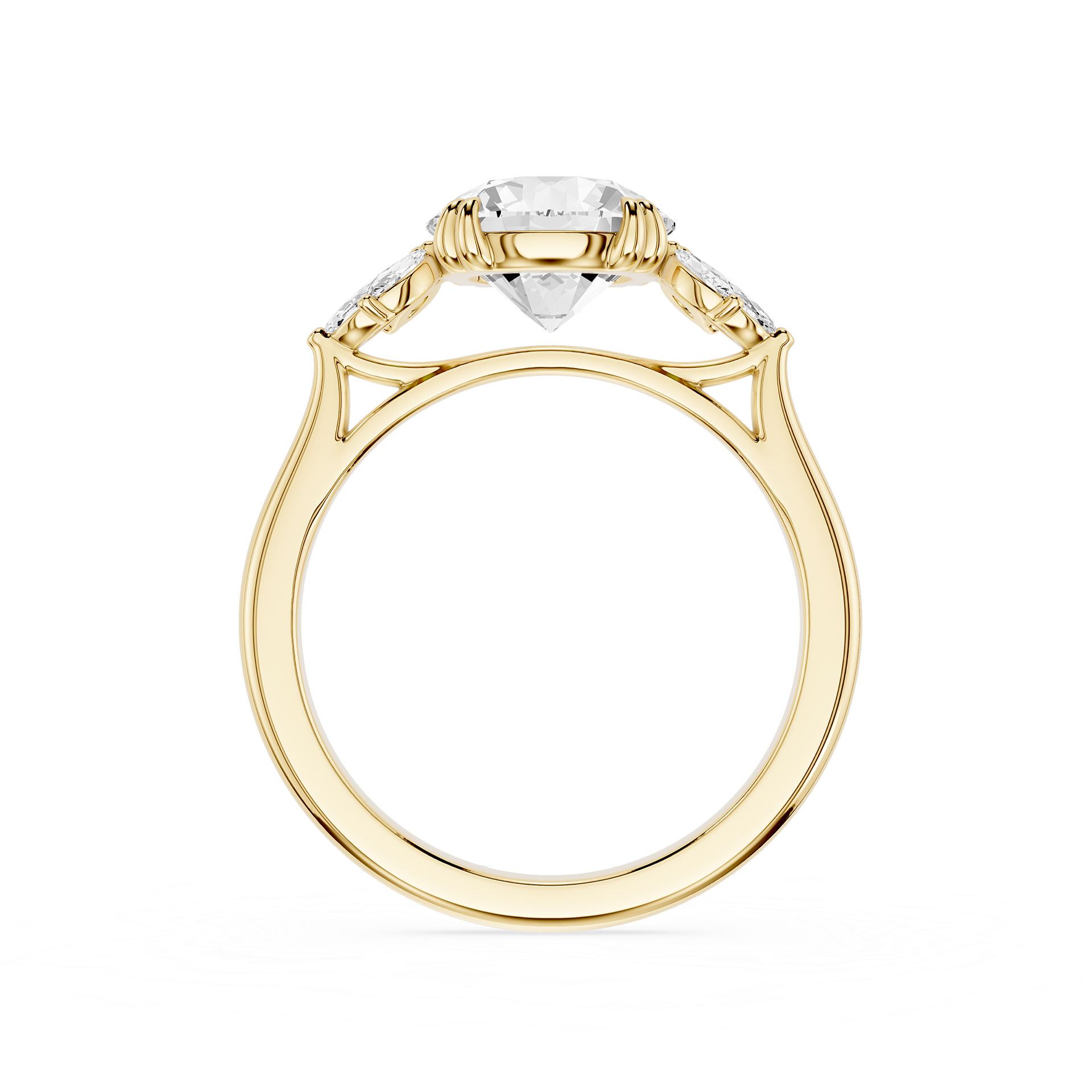 Round Cut Lab Grown Diamond Floral Engagement Ring