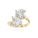 Heart Cut Lab Grown Diamond Toi et Moi Engagement Ring