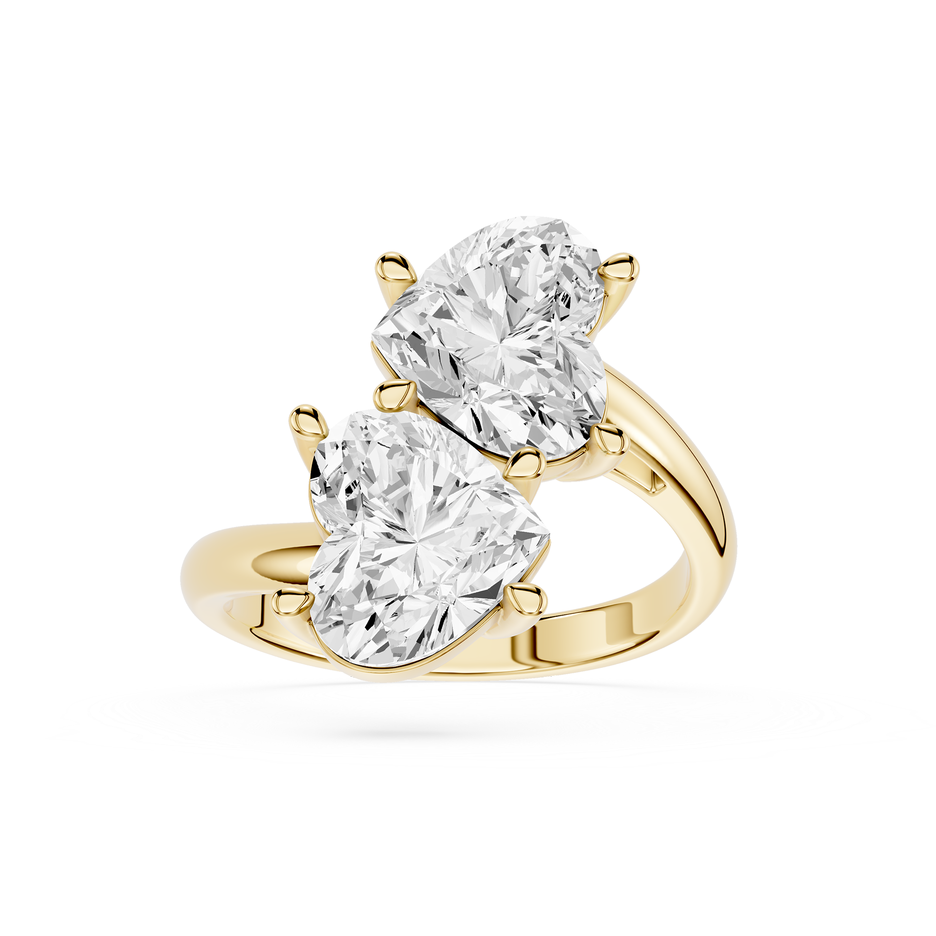 Heart Cut Lab Grown Diamond Toi et Moi Engagement Ring