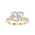 Heart Cut Lab Grown Diamond Bypass Engagement Ring