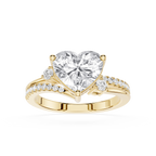 Heart Cut Lab Grown Diamond Bypass Engagement Ring