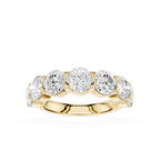Round Cut Lab Grown Diamond Half Eternity Wedding Band