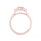 Art Deco Lab Grown Emerald Cut Diamond Milgrain Halo Ring
