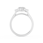 Art Deco Lab Grown Emerald Cut Diamond Milgrain Halo Ring
