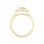 Art Deco Lab Grown Emerald Cut Diamond Milgrain Halo Ring