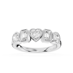 Multi Shape Lab Diamond Bezel Set Five Stone Engagement Ring