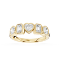 Multi Shape Lab Diamond Bezel Set Five Stone Engagement Ring