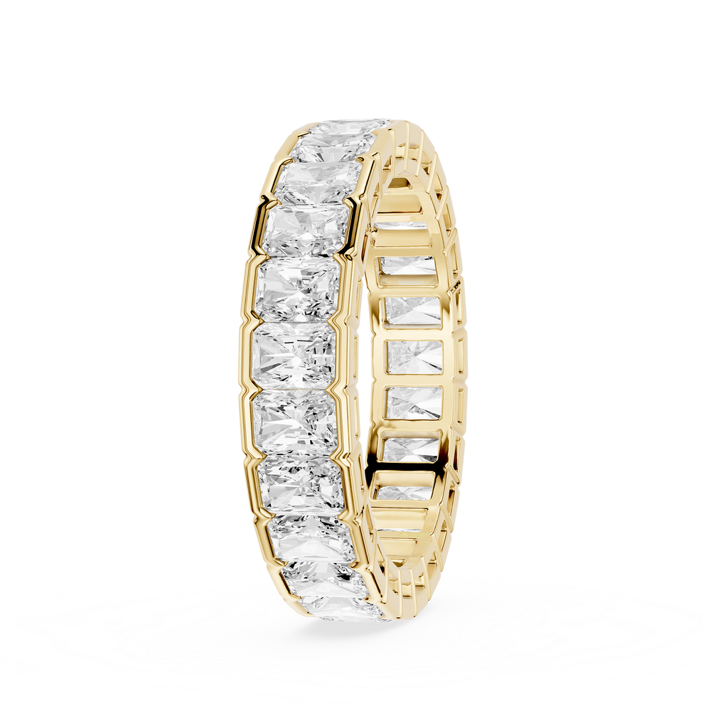 Radiant Cut Lab Grown Diamond Full Eternity Band White Background 